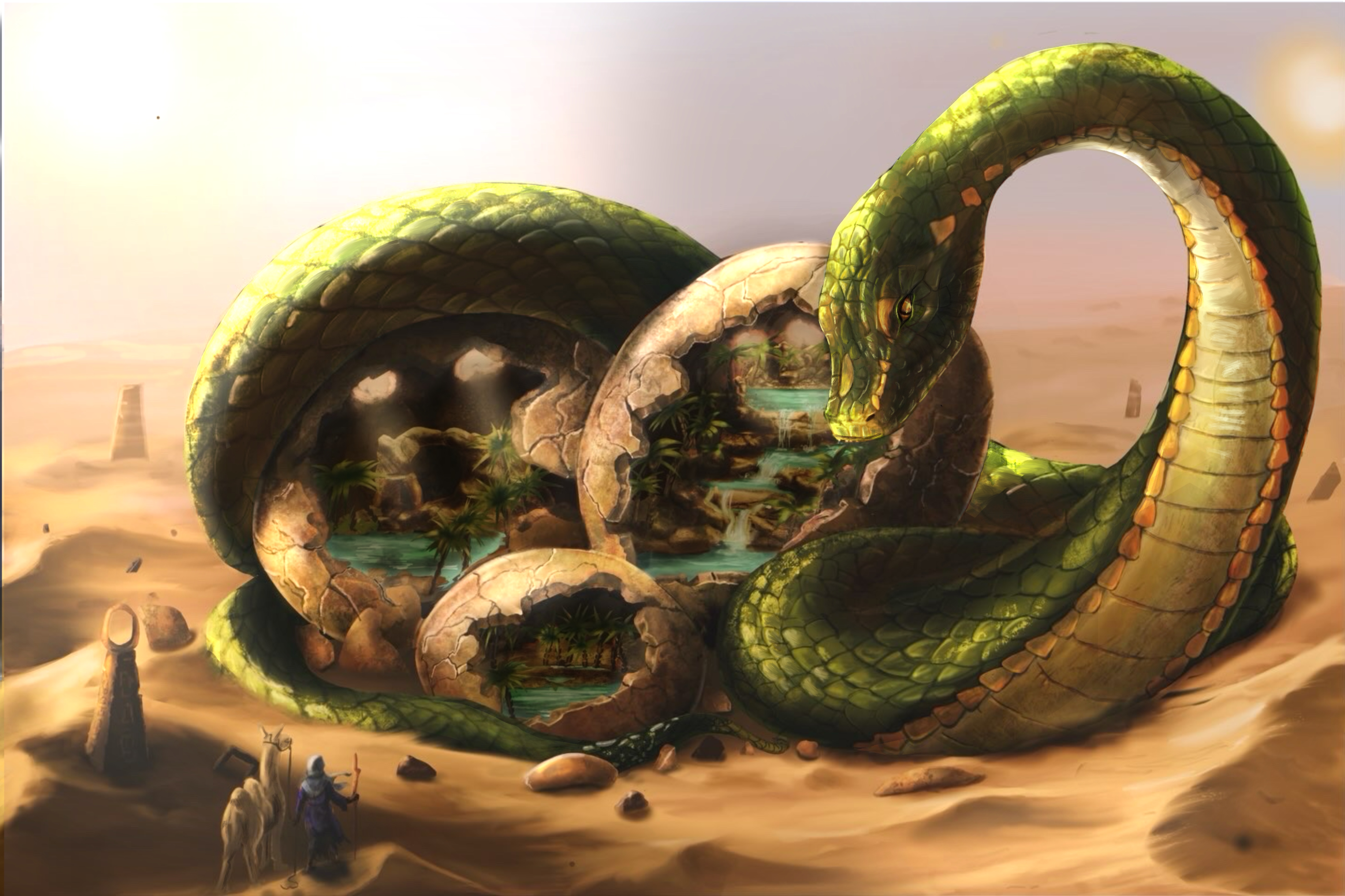 Giant Coiled Serpent